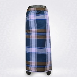 Blue Zodiac Pastel Brown White Checked  Cotton Dobby lungi